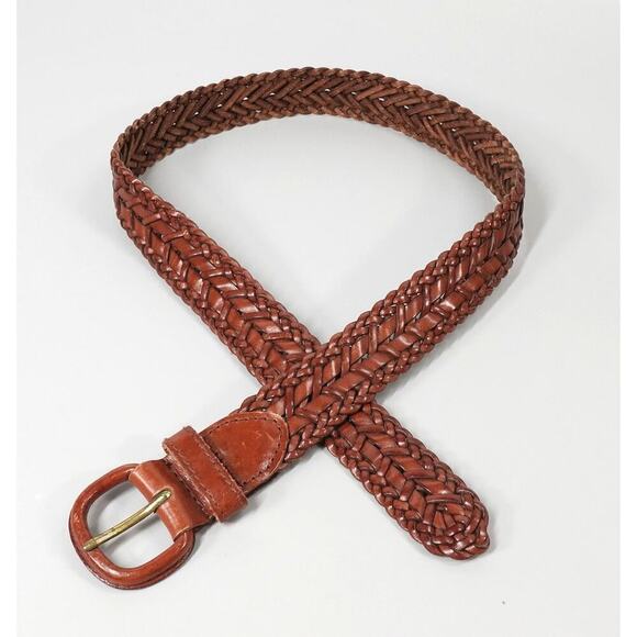 2 Leather Belt Talbot Chicos Womens Size Small Brown Plaited Skinny Bundle - Picture 3 of 15